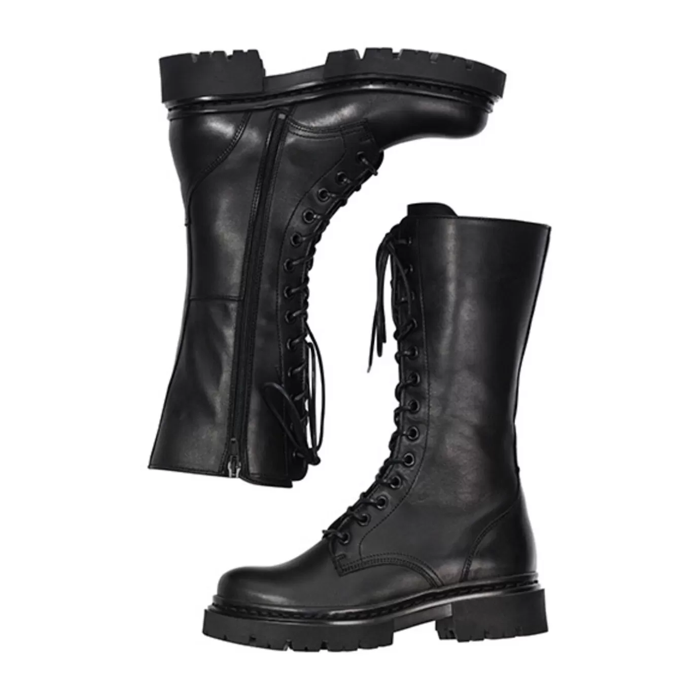 New Boots Black 610517E7L_Blcktd Women Lace Up Boots