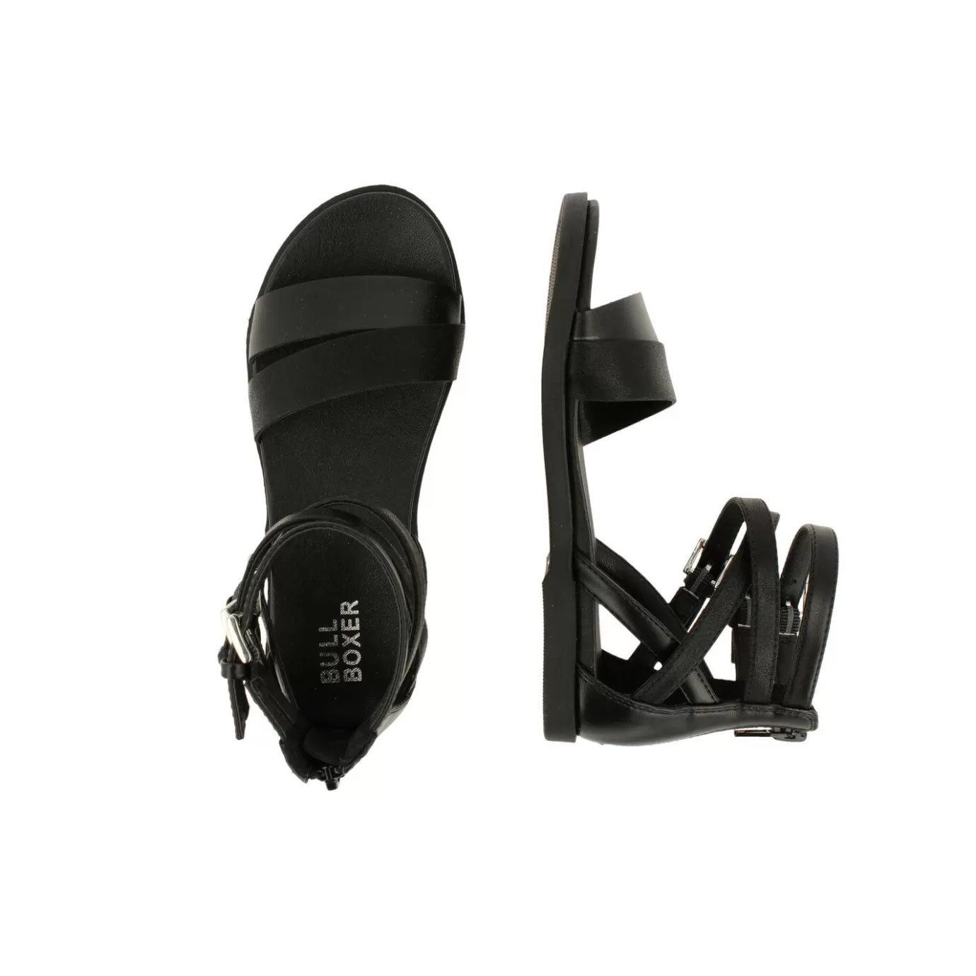 Hot Sandals Black Alm012F1S_Bkbkkb Kids Strap Sandals