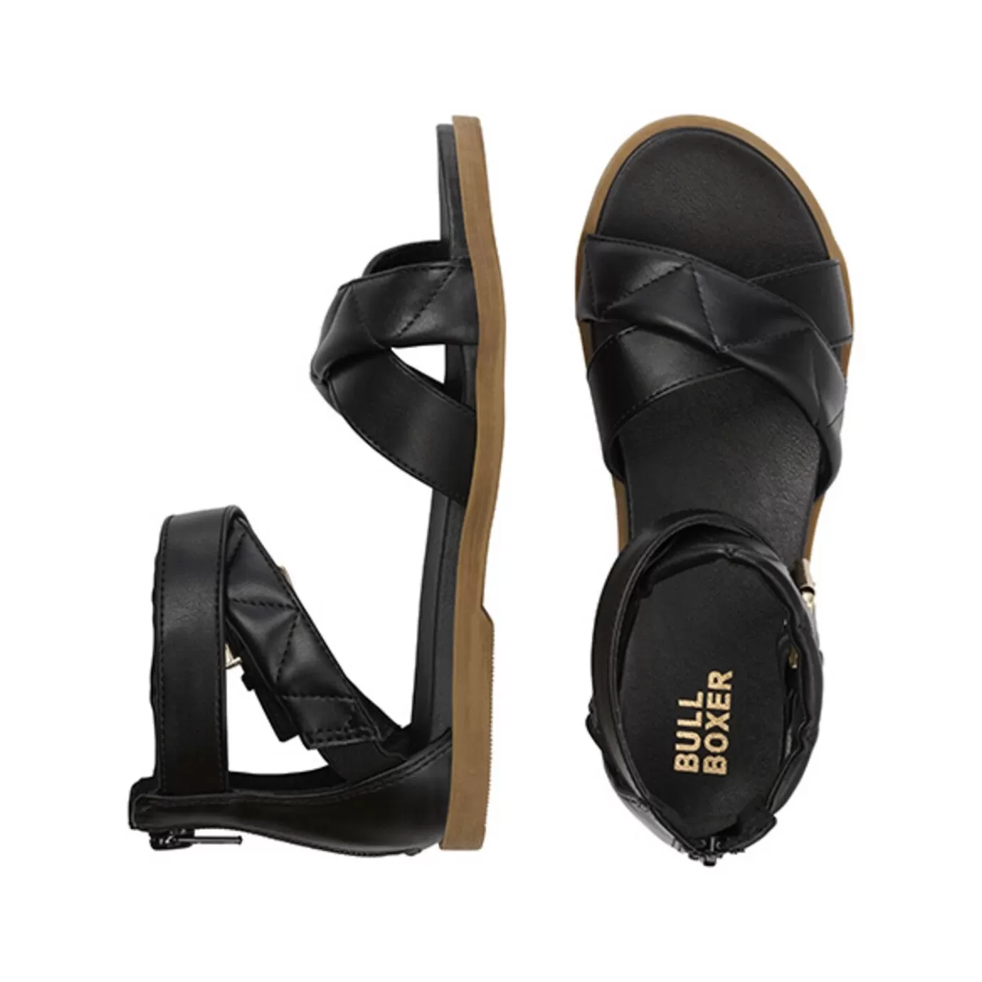 Cheap Sandals Black Alm016F1S_Blckkb Kids Strap Sandals